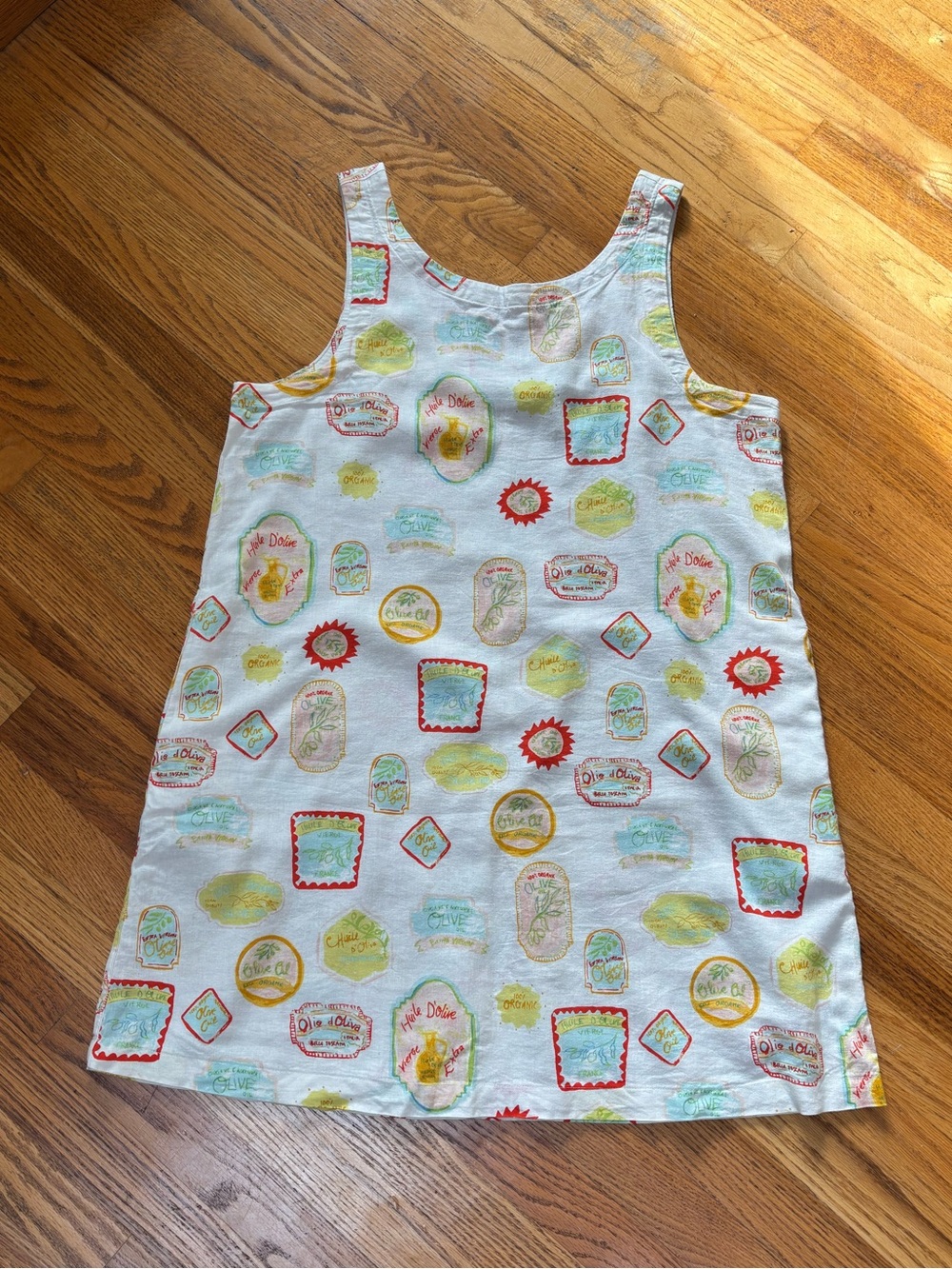Cynthia rowley olive oil print euro summer sleeveless shift dress size XL EUC